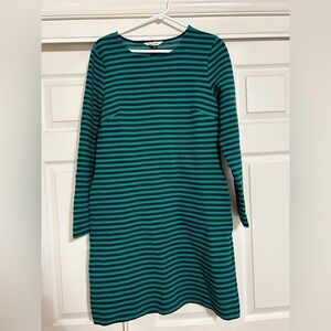 Boden Cornelia Ottoman Dress Rich Emerald Navy Stripe